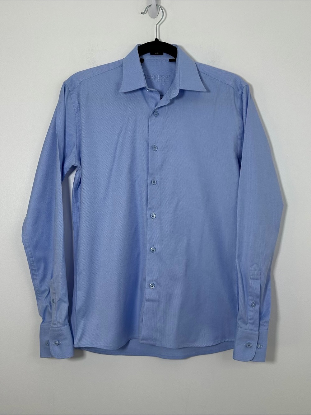Ragazzo Uomo Boys Size 16 Slim Fit Blue Long Sleeve Dress Shirt 100% Cotton